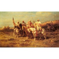Arab Horsemen by a Watering Hole