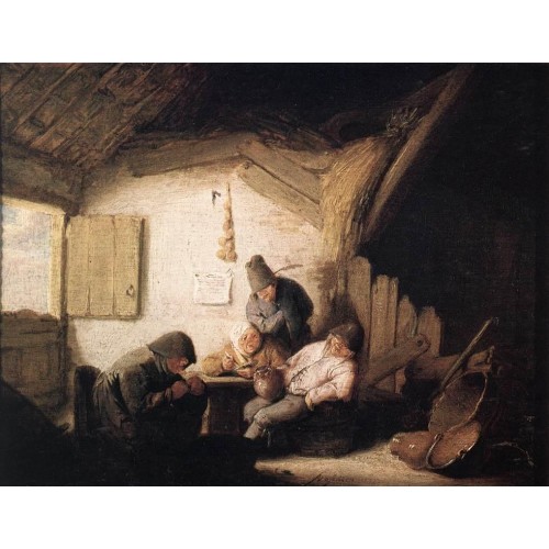 Village Tavern with Four Figures