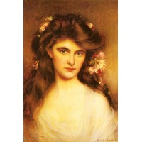 A Young Beauty with Flowers in her Hair
