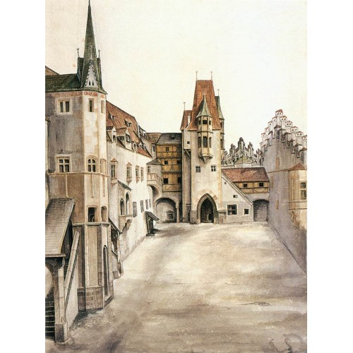 Courtyard of the Former Castle in Innsbruck without Clouds