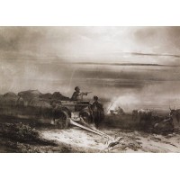 Bivouac in the desert convoy chumakov 1867