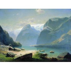 Lake in the swiss mountains 1866