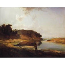 Landscape with a river and an angler 1859