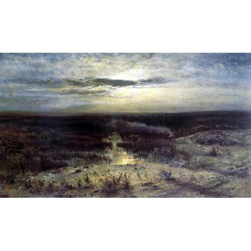 Moonlit night marsh 1870