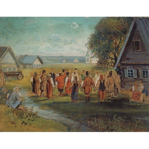 Round dance in the village 1874
