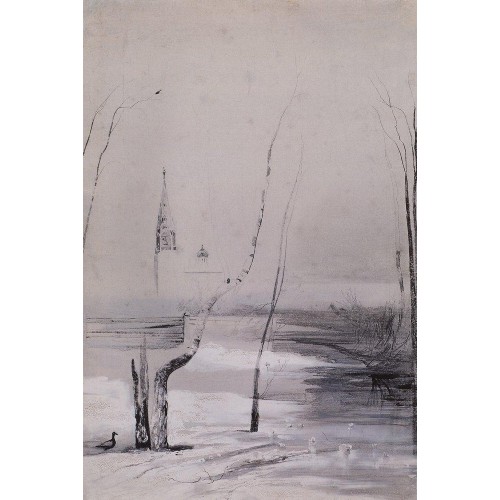 Sketch of the painting migratory birds have come 1871