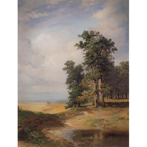 Summer landscape with oaks 1850