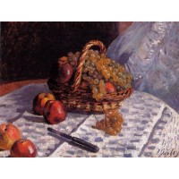 Still Life Apples and Grapes