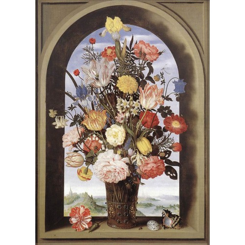 Bouquet in an Arched Window
