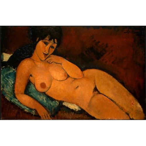 Nude on a Blue Cushion