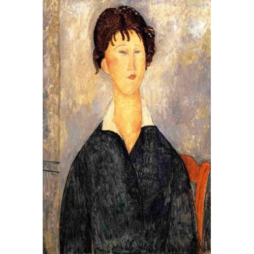 Portrait of a Woman with a White Collar