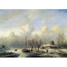 Figures in a winter landscape