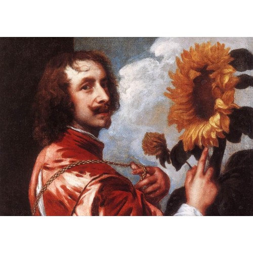 Self portrait with a Sunflower