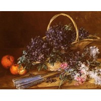 A Still Life with a Basket of Flowers
