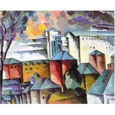 Landscape with the monastery walls 1920