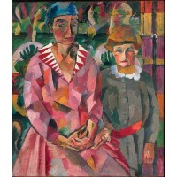 Portrait of artist s wife and daughter 1915