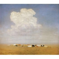 Noon herd in the steppe