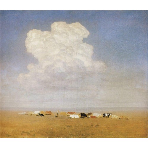 Noon herd in the steppe