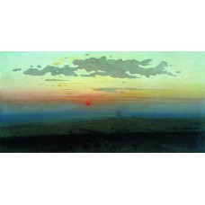 Sunset in the steppes 1900