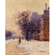 Passers by in Paris in Winter