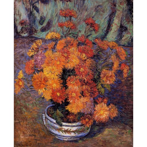 Vase of Chrysanthemums