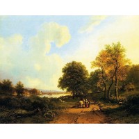 Peasants on a Path by a River