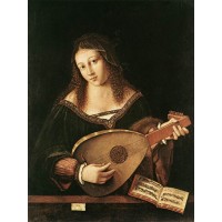 Woman Playing a Lute