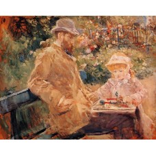 Eugene Manet and His Daughter at Bougival