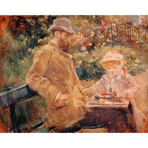 Eugene Manet and His Daughter at Bougival