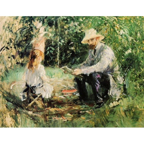 Eugene Manet and His Daughter in the Garden