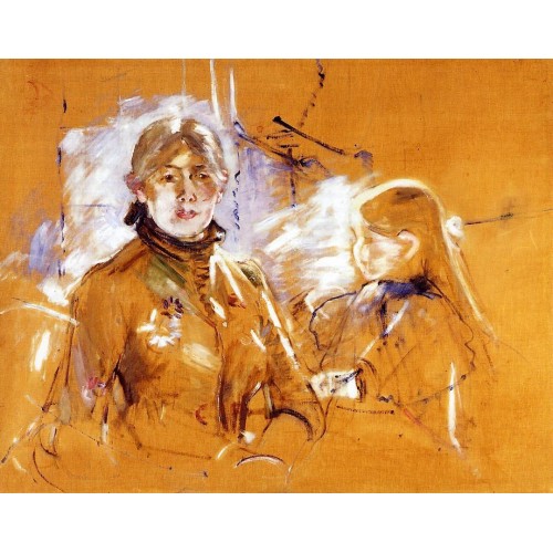 Portrait of Berthe Morisot and Her Daughter