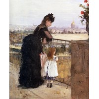 Woman and Child on a Balcony