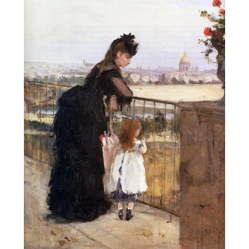 Woman and Child on a Balcony