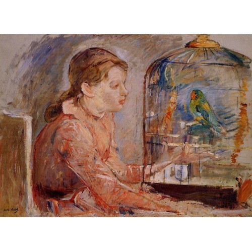 Young Girl and the Budgie