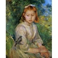Young Girl with a Bird