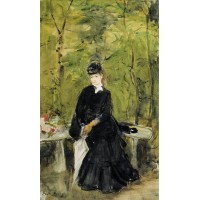 Young Lady Seated on a Bench