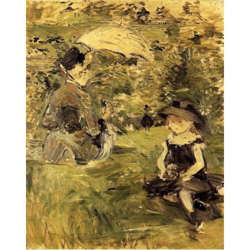 Young Woman and Child on an Isle