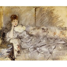Young Woman in Grey Reclining