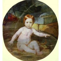 Portrait of prince a g gagarin in childhood