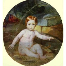 Portrait of prince a g gagarin in childhood