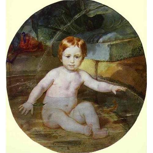 Portrait of prince a g gagarin in childhood