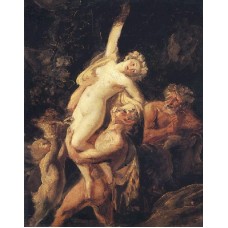 Satyr and bacchante bacchanalia