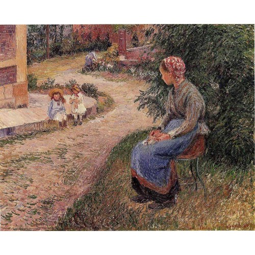 A Servant Seated in the Garden at Eragny
