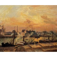 Boats Sunset Rouen