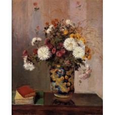 Bouquet of Flowers Chrysanthemums in a China Vase