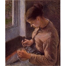 Breakfast Young Peasant Woman Taking Her Coffee