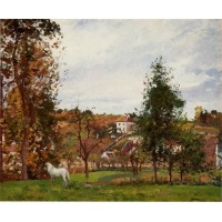 Landscape with a White Horse in a Meadow L'Hermitage