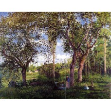 Landscape with Strollers Relaxing under the Trees