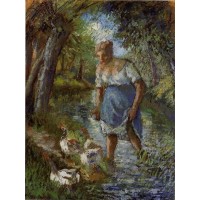 Peasant Crossing a Stream