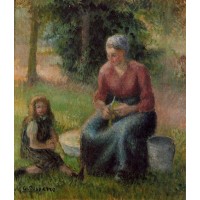 Peasant Woman and Her Daughter Eragny